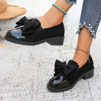 2025 m. pavasario ir rudens nauji juodi retro odiniai moteriški bateliai su storu kulnu, britiško stiliaus mokasinai, JK storu padu, koledžo bateliai