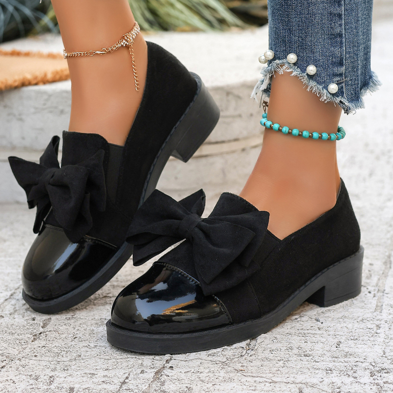 2025 m. pavasario ir rudens nauji juodi retro odiniai moteriški bateliai su storu kulnu, britiško stiliaus mokasinai, JK storu padu, koledžo bateliai