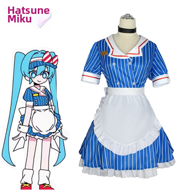 Skaņas hipnotizētājs cos uzvalks hipnotisms MV akcents cosplay anime kalpones tērps pilns komplekts ar cepuri Miku