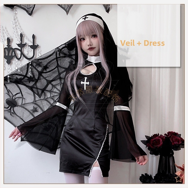 Halloween Ενηλίκων Cosplay Στολή Βρικόλακα Goth Γοτθική Σκοτεινή Σταυροειδής Στάση Ρόλων