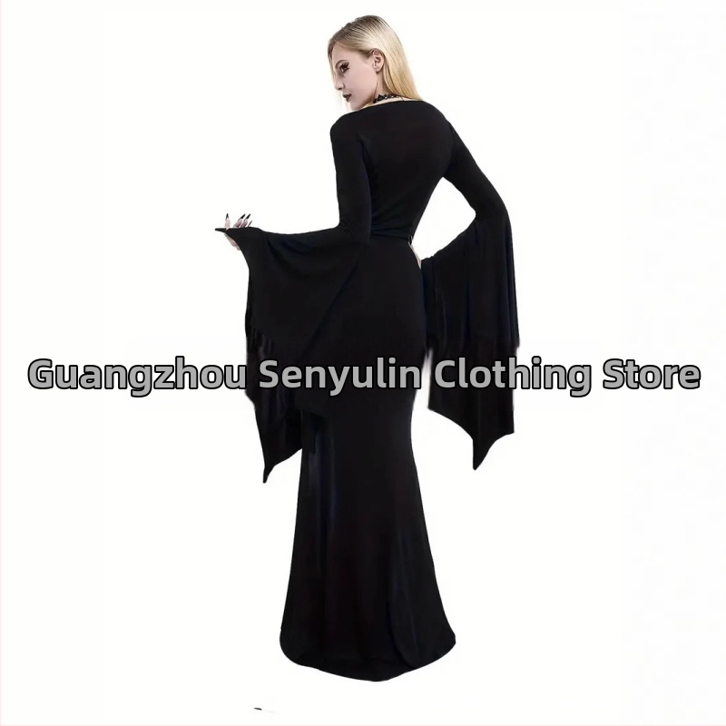 Ευρωπαϊκή και αμερικανική νέα τσάντα για πάρτι με βαθύ ντεκολτέ και V στο γόνατο, σέξι φούστα με ουρά ψαριού, μακρύ φόρεμα