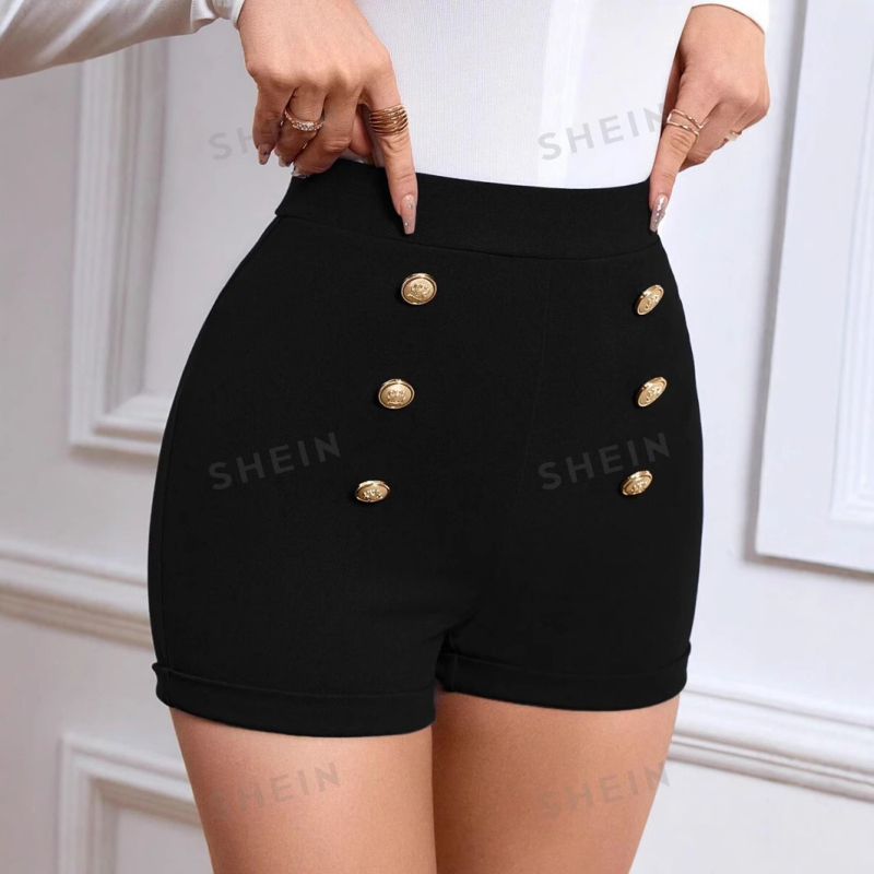 Amazon Διασυνοριακά Ευρωπαϊκά και Αμερικανικά Νέα Γυναικεία Ρούχα, Κομψά Σορτς Μεγάλου Μεγέθους σε Καθαρό Χρώμα