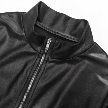 Μαύρη ολόσωμη φόρμα Amazon AliExpress, νέα, στενή και λεπτή γυναικεία, μοντέρνα ολόσωμη φόρμα με μικρό κάθετο γιακά και μακριά μανίκια