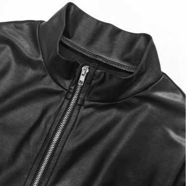 Prekogranični Amazon AliExpress crni kombinezon za žene novi uski, slim izgled, moderan kombinezon s malim vertikalnim ovratnikom i dugim rukavima