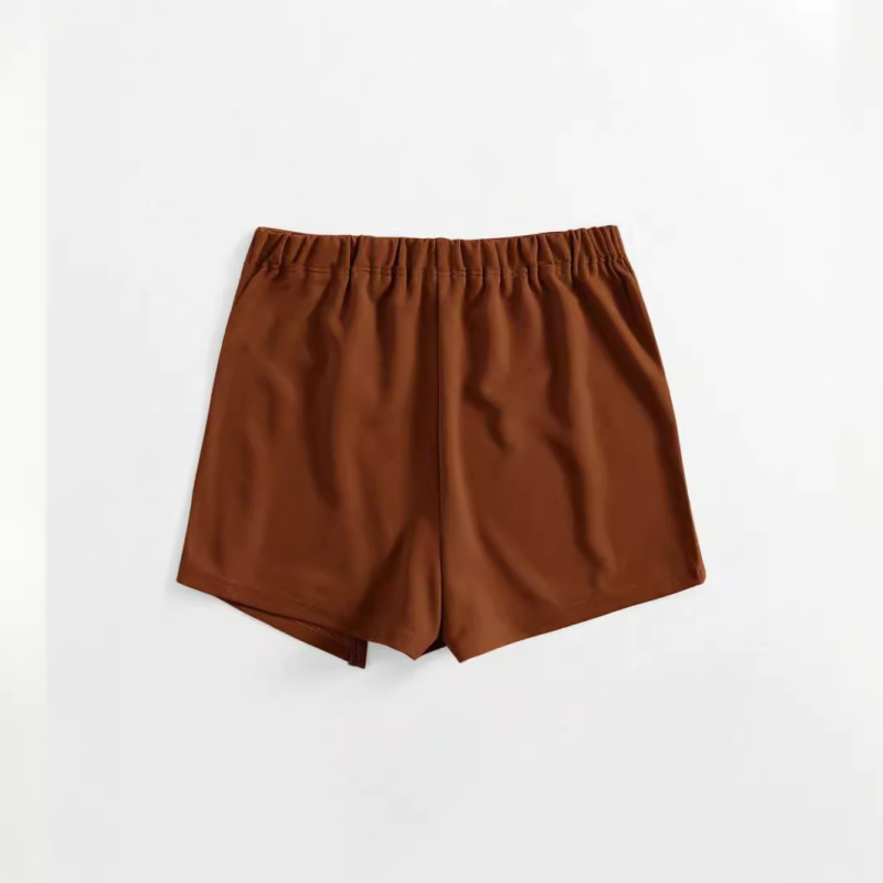 2024 διασυνοριακό εξωτερικό εμπόριο εκρήξεις Amazon γυναικεία ελαστική μέση μίνι σορτς με σχισμένο τελείωμα κοντή φούστα παντελόνι