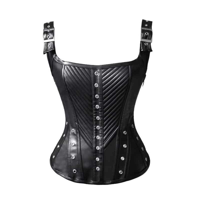 Corset din piele PU vintage gotic steampunk rock gotic cu curea