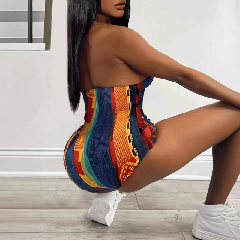 Európai és amerikai külkereskedelmi határokon átnyúló Amazon Aliexpress nyomtatott harisnyatartó jumpsuit új divatos nőknek