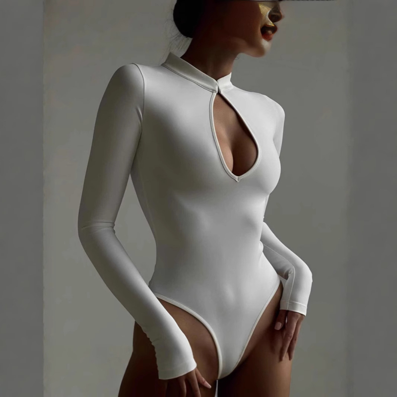 Βελτιωμένη Φόρμα Cheongsam με Γυναικεία Φθινοπωρινή Σέξι Ολόσωμη Φόρμα, Γυναικεία, Σέξι, Λεπτή Τοπ με Μακρυμάνικη Βάση και Κούφιο Στήθος