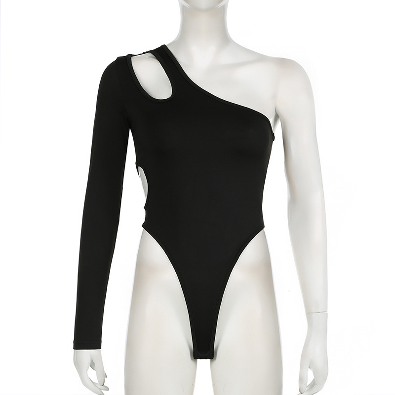 Χειμερινή Νέα Κομψή Ολόσωμη Φόρμα με Ανοιχτό Γιακά και Στενή Μέση, Κομψή, Μονόχρωμη, Νέα Κομψή Ολόσωμη Φόρμα με Ανοιχτό Γιακά και Ανοιχτούς Ώμους, Στενή και Μακρυμάνικη