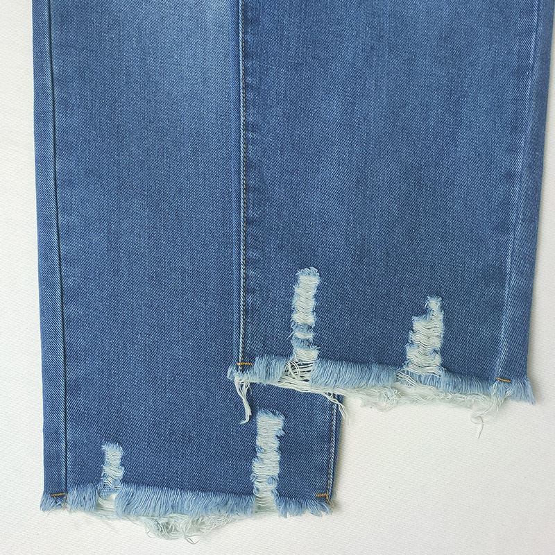 Διασυνοριακό εξωτερικό εμπόριο Amazon, νέα γυναικεία τζιν με σκισίματα, casual, plus size, μπλε παντελόνι με κρανίο