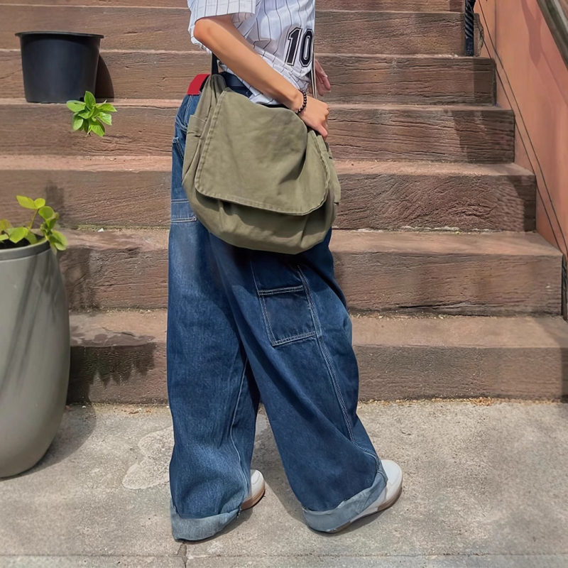 Nanyou Stall Factory Ευρωπαϊκό Στυλ Lo Ιταλικό Στυλ Νέο Ρετρό Πλυμένο Χαλαρό Φαρδύ Παντελόνι Τζιν Μπανάνα με Κουμπιά και Σιλουέτα