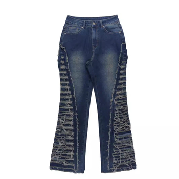 HK6611 Amazon Νέα Φθινοπωρινά Τζιν Σχεδιασμού Μόδας Cool and Skinny Wide Leg Παντελόνια Γυναικεία Παντελόνια