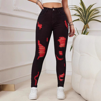 Νέα ψηλόμεσα στενά τζιν της Xintang Denim για γυναίκες, στενή εφαρμογή, εφαρμοστά παντελόνια τύπου pencil με ανόρθωση γλουτών και ελαστικά χαρακτηριστικά για εξαγωγή
