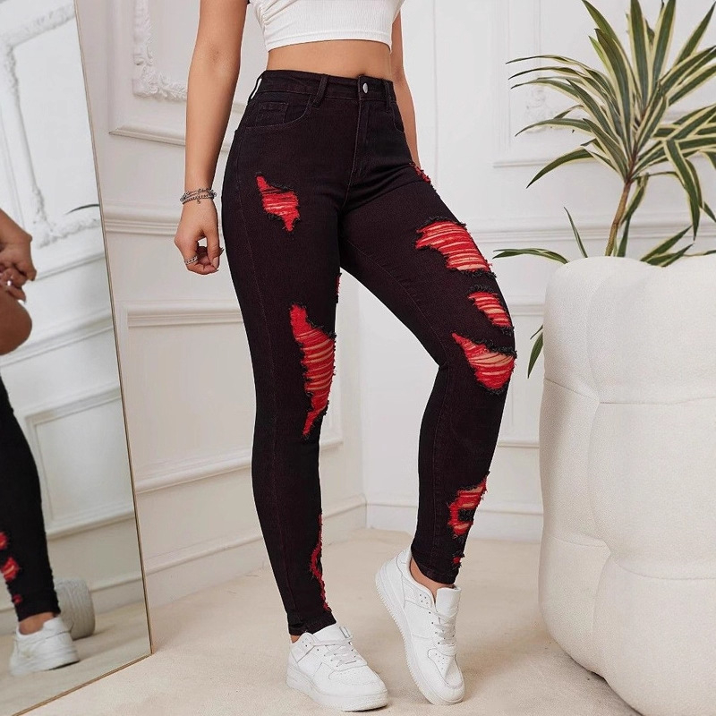 Νέα ψηλόμεσα στενά τζιν της Xintang Denim για γυναίκες, στενή εφαρμογή, εφαρμοστά παντελόνια τύπου pencil με ανόρθωση γλουτών και ελαστικά χαρακτηριστικά για εξαγωγή