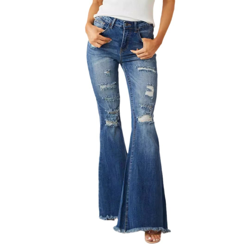 Ευρωπαϊκό και Αμερικανικό Φθινόπωρο και Χειμώνας, Νέα Γυναικεία Παντελόνια με Μεσαία Μέση, Στενή Εφαρμογή, Ελαστικά, Ρετρό, Φαρδιά, Γυναικεία Τζιν