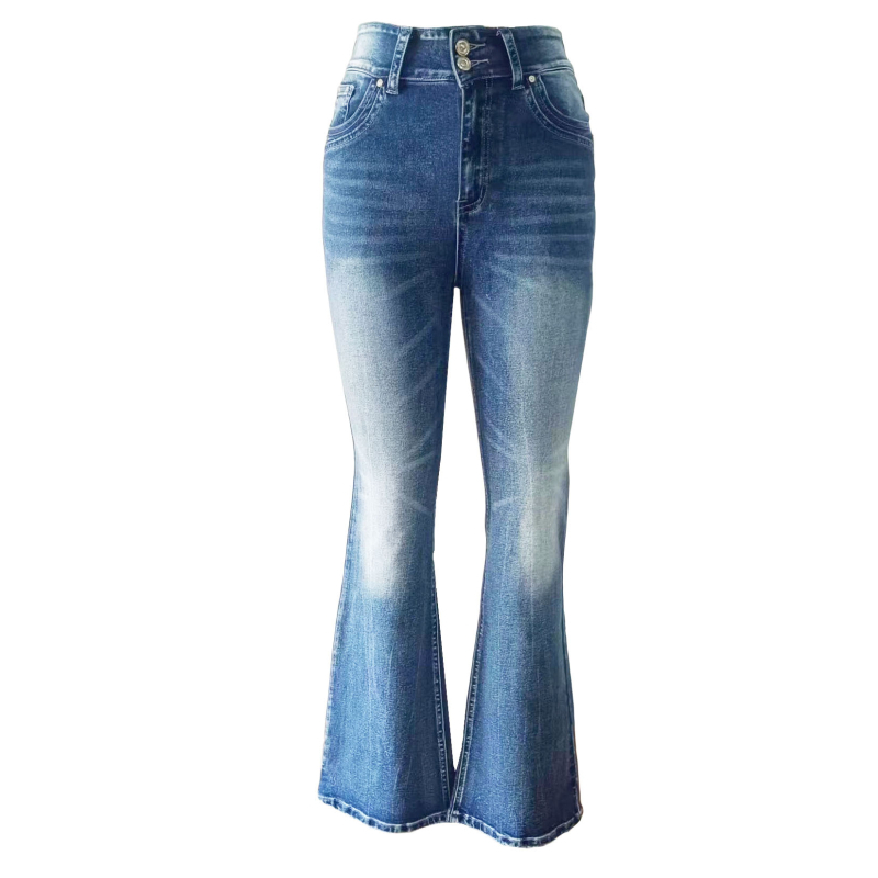 Ευρωπαϊκό και αμερικανικό, διάσημο στο Διαδίκτυο, casual τζιν με υψηλή ελαστικότητα και τσέπη στη μέση, με δαντέλα και ελαστικό μικρο-κέρατο, γυναικείο παντελόνι