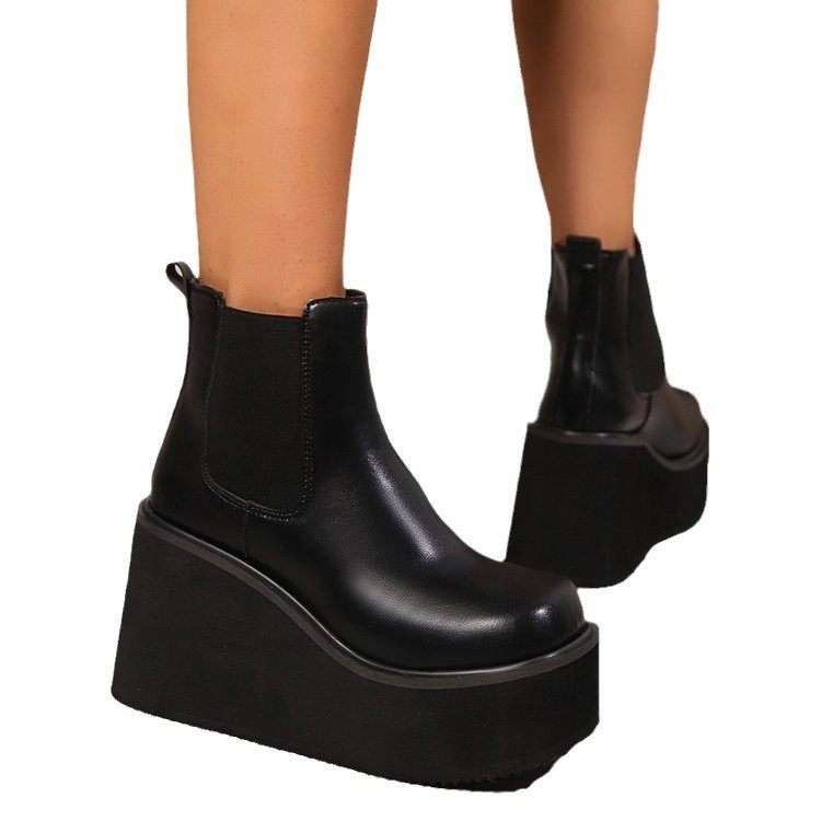 Διασυνοριακό Εξωτερικό Εμπόριο για μεγάλα μεγέθη 2024 Φθινόπωρο Νέα Πανκ Υποκουλτούρα All-match Χοντρές Ελαστικές Μπότες με Μακρύ Σωλήνα