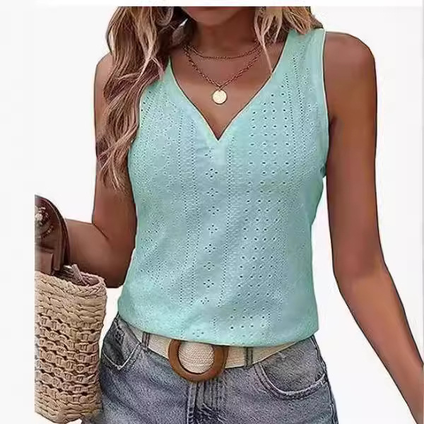 2023 INS Ευρωπαϊκό και Αμερικανικό Στυλ Χωρίς Πλάτη Amazon Γρήγορη Πώληση Διασυνοριακά Σέξι Καυτή Κορίτσι Βαθύ V Χαμηλό Στήθος Hollow-Out Top Γυναικεία