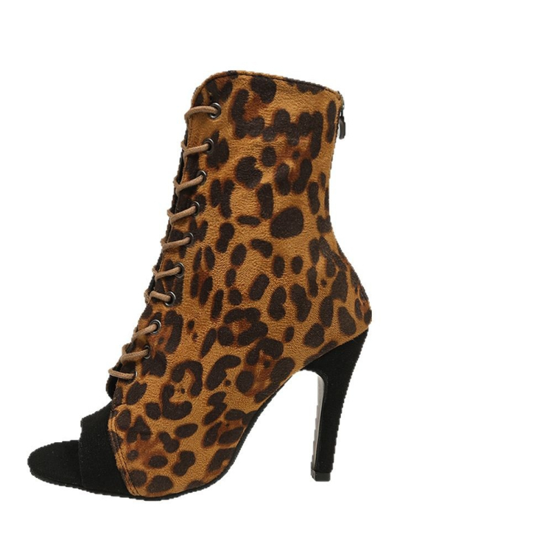 Ευρωπαϊκά και αμερικανικά στιλέτο ψαρόστομα εξωτερικού εμπορίου σέξι ψηλοτάκουνα 2025 άνοιξη νέα σουέτ λεοπάρ μπότες plus size δροσερές wish43