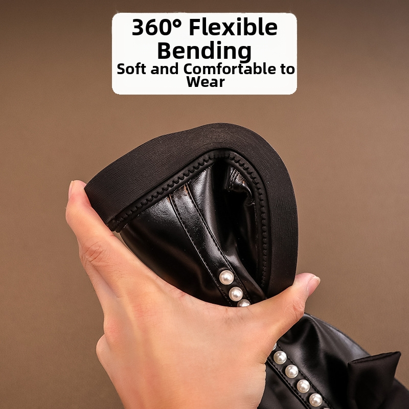 Кожени ботуши за момичета, детски, пролетно-есенни, 2024, нови, дълги, високи ботуши, малки принцеси, модни памучни ботуши на едро