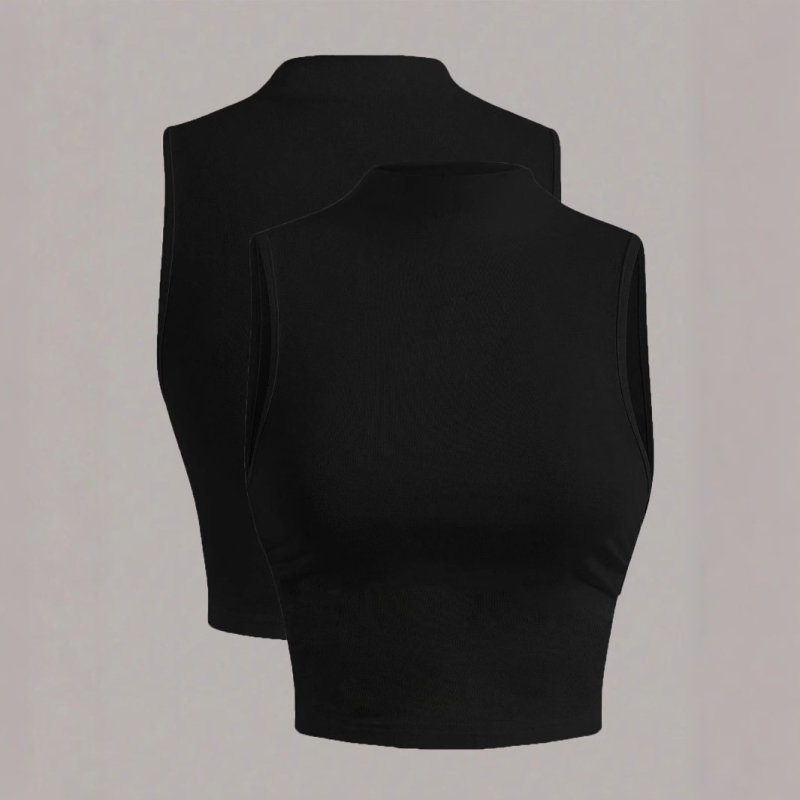 Amazon εξωτερικό εμπόριο ευρωπαϊκής και αμερικανικής γυναικείας μόδας με γιακά αμάνικο πουλόβερ με βάση αμάνικο τοπ γυναικείο γιλέκο