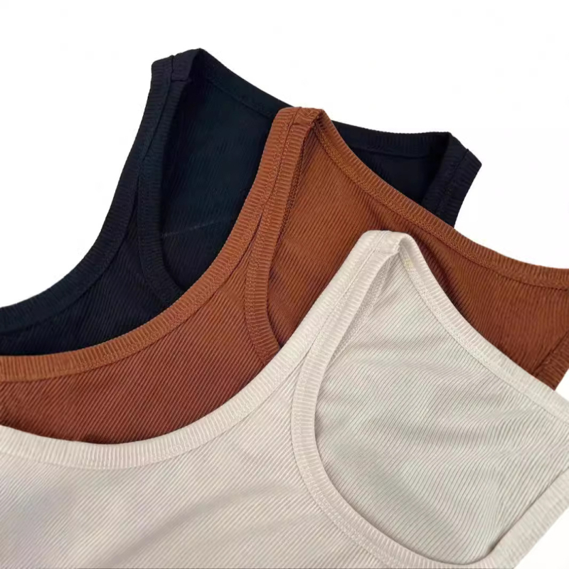 Aliexpress Temu 2024 Σε πωλήσεις μονόχρωμο halter camisole με σπείρωμα για γυναίκες