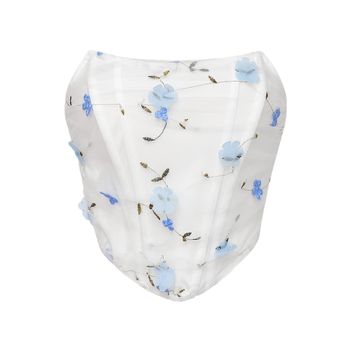 Ευρωπαϊκή και αμερικανική διασυνοριακή μόδα χωρίς στράπλες κέντημα ψαροκόκαλο πεταλούδα niche ins στυλ σχεδιασμός γυναικείο στράπλες τοπ 60650