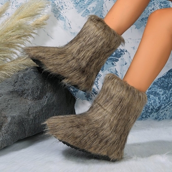 2024 m. rudens ir žiemos nauji užsienio prekybos plius dydžio moteriški vamzdiniai sniego batai Europoje ir Jungtinėse Amerikos Valstijose šilti pėdos apvalios galvos