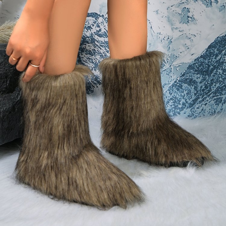 2024 m. rudens ir žiemos nauji užsienio prekybos plius dydžio moteriški vamzdiniai sniego batai Europoje ir Jungtinėse Amerikos Valstijose šilti pėdos apvalios galvos