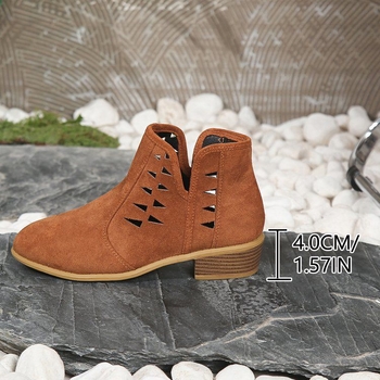Μπότες για μεγάλα μεγέθη, με κοίλο, αναπνεύσιμο τακούνι και στρογγυλή μύτη, all-in-one, νέες γιορτινές, καθημερινές, μοντέρνες γυναικείες μπότες