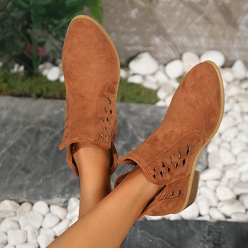 Μπότες για μεγάλα μεγέθη, με κοίλο, αναπνεύσιμο τακούνι και στρογγυλή μύτη, all-in-one, νέες γιορτινές, καθημερινές, μοντέρνες γυναικείες μπότες