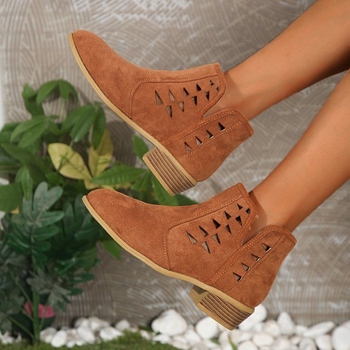 Μπότες για μεγάλα μεγέθη, με κοίλο, αναπνεύσιμο τακούνι και στρογγυλή μύτη, all-in-one, νέες γιορτινές, καθημερινές, μοντέρνες γυναικείες μπότες