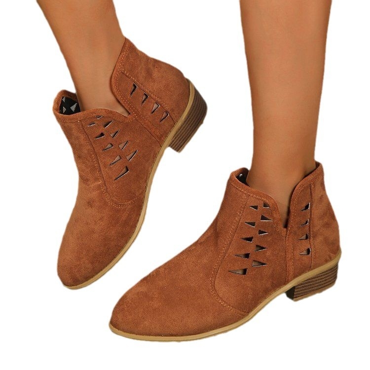 Μπότες για μεγάλα μεγέθη, με κοίλο, αναπνεύσιμο τακούνι και στρογγυλή μύτη, all-in-one, νέες γιορτινές, καθημερινές, μοντέρνες γυναικείες μπότες