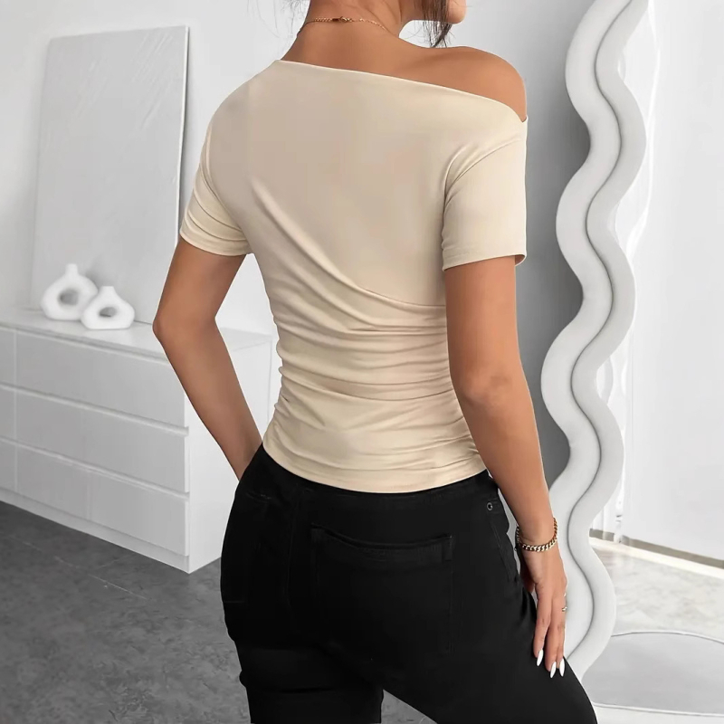 σε απόθεμα Ευρώπη και Ηνωμένες Πολιτείες διασυνοριακός ανεξάρτητος σταθμός άνοιξη και καλοκαίρι νέο λεπτό σέξι καυτό κοριτσίστικο μπλουζάκι γυναικεία ρούχα