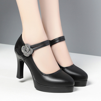 Εκρηκτικά παπούτσια επίδειξης μόδας με ψηλοτάκουνα παπούτσια αδυνατίσματος Cheongsam για μητέρες, μονόχρωμα, ρηχά, κομψά γυναικεία ρηχά παπούτσια