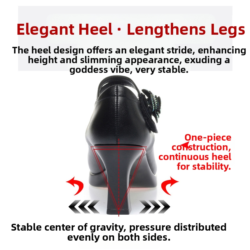 Výbušné módne topánky na vysokých podpätkoch, chudnúce topánky Cheongsam pre matky, jednofarebné, plytké elegantné dámske plytké topánky