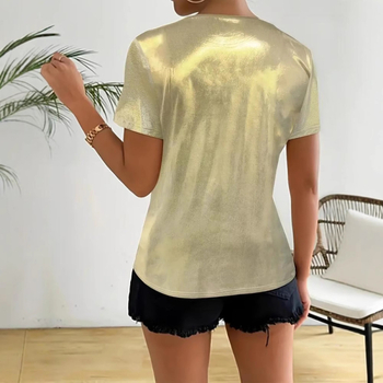 Amazon Cross-Border Νέο Aliexpress Άνοιξη και Καλοκαίρι Ευρωπαϊκό και Αμερικανικό Casual T-shirt με Στρογγυλή Λαιμόκοψη και Κοντομάνικο Μπλούζα