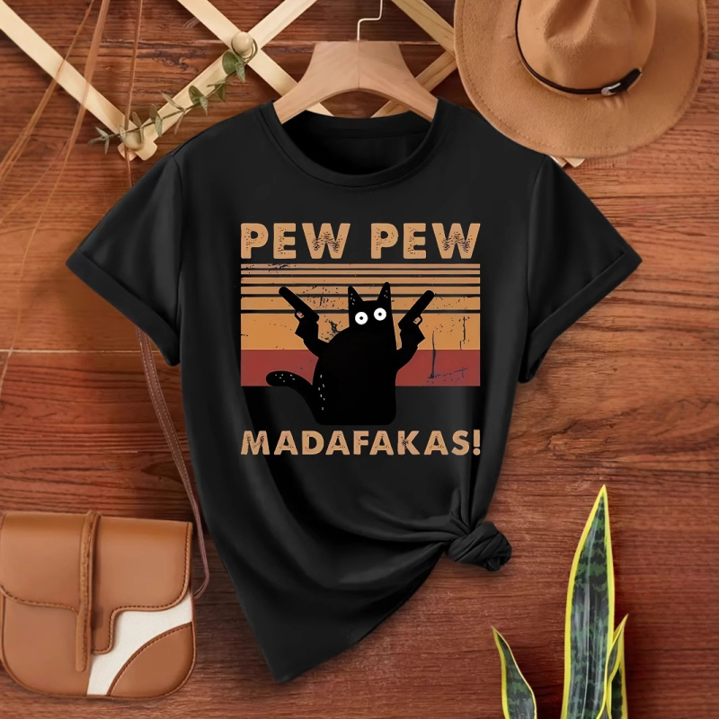 Amazon Ευρωπαϊκό και αμερικανικό γιλέκο μόδας με εκτύπωση γραμμάτων με έκρηξη και στρογγυλή λαιμόκοψη