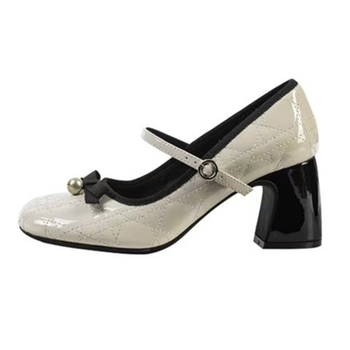 Γυναικεία ψηλοτάκουνα Mary Jane 2025, νέας σχεδίασης, Sense Late Night Breeze Diamond Bow, με στρογγυλό κεφάλι και χοντρό τακούνι, μονής στρώσης.