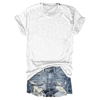 Γυναικείο κοντομάνικο μπλουζάκι με ψηφιακή εκτύπωση Cross-border Independent Station Amazon 2025, casual, φλοράλ σχέδιο