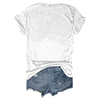 Γυναικείο κοντομάνικο μπλουζάκι με ψηφιακή εκτύπωση Cross-border Independent Station Amazon 2025, casual, φλοράλ σχέδιο