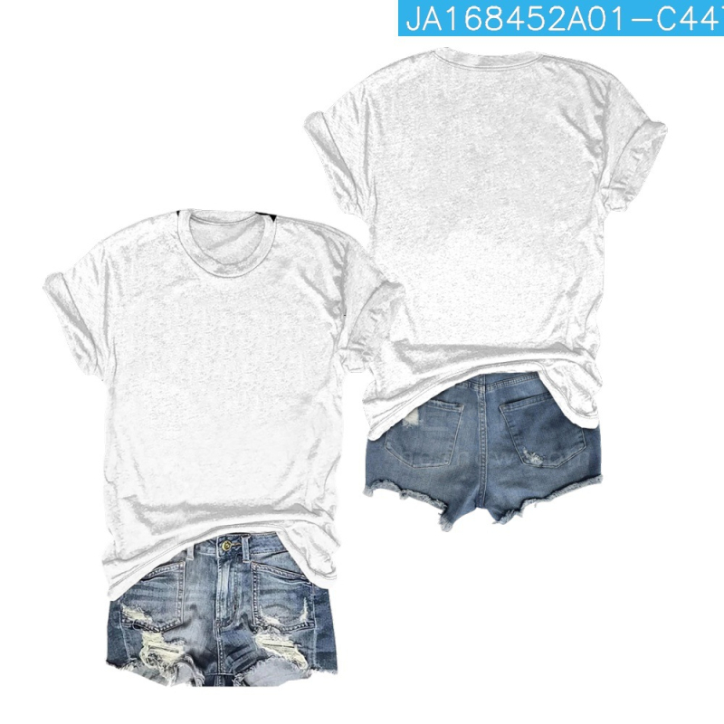 Γυναικείο κοντομάνικο μπλουζάκι με ψηφιακή εκτύπωση Cross-border Independent Station Amazon 2025, casual, φλοράλ σχέδιο