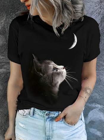 2025 Νέα γυναικεία μπλούζα American European Station με κοντομάνικο μπλουζάκι AliExpress με γαρίδες και στάμπα Amazon TEMU