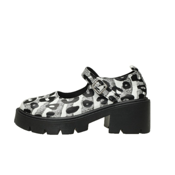 Διασυνοριακό εξωτερικό εμπόριο 2024 νέα hollow plus size γυναικεία loafers εξωτερικού εμπορίου λεοπάρ print χοντρό τακούνι ψηλοτάκουνα casual γυναικεία παπούτσια χονδρικής