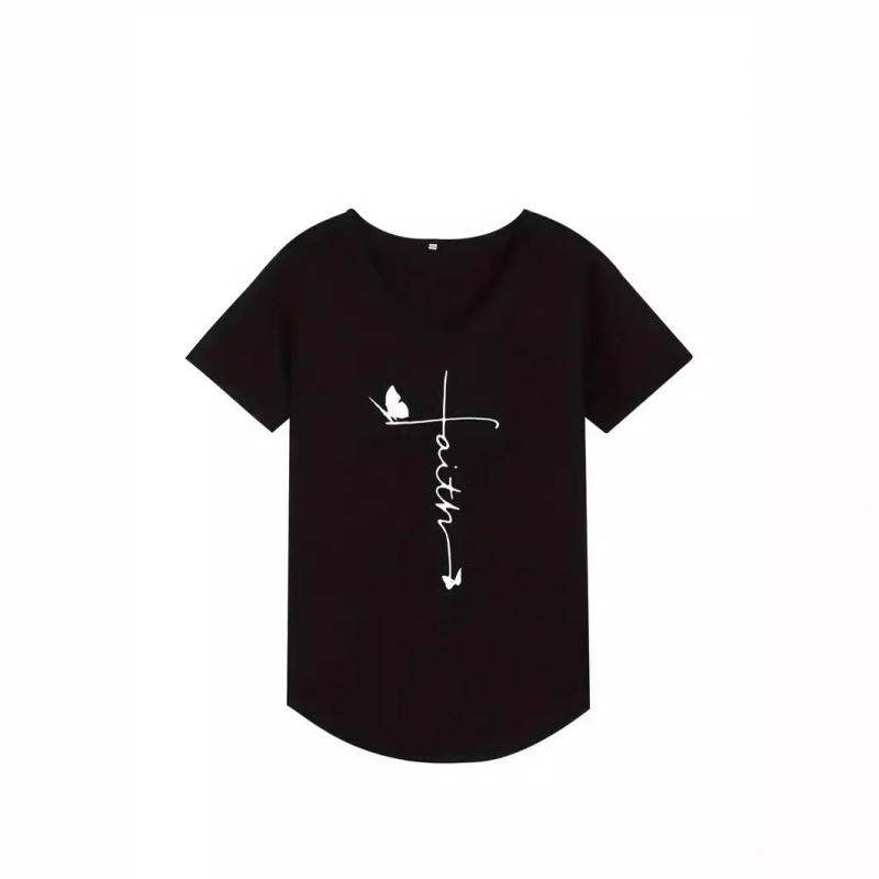 Νέο γυναικείο κοντομάνικο μπλουζάκι με V λαιμόκοψη, σε απόθεμα, σε απόθεμα από το AliExpress TEMU Amazon Independent Station