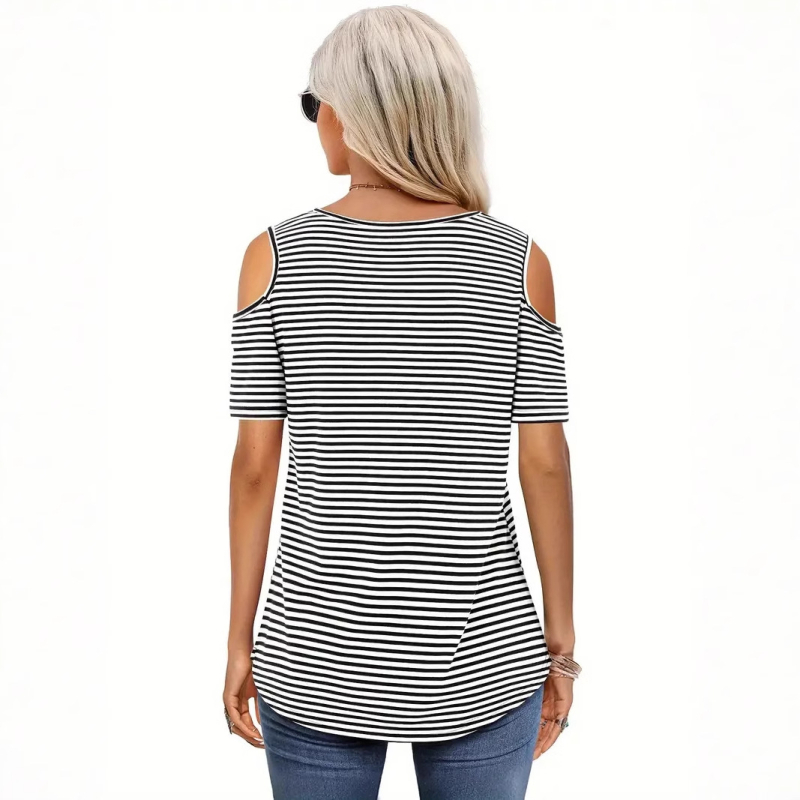 σε απόθεμα 2025 Καλοκαιρινή ευχή Amazon European and American Foreign Trade Νέο Γυναικείο Φαρδύ μπλουζάκι με V λαιμόκοψη και κοντομάνικο, για μεγάλα μεγέθη