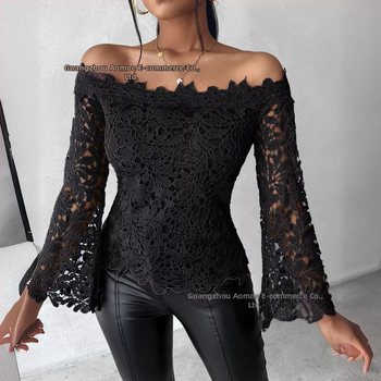 Νέα Άνοιξη 2024 Νέα, Ευρωπαϊκά και Αμερικανικά, Διασυνοριακά, Amazon Aliexpress, Δαντελένια Τοπ, με τις Υψηλές Πωλήσεις