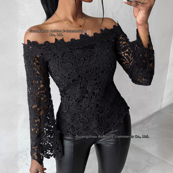 Νέα Άνοιξη 2024 Νέα, Ευρωπαϊκά και Αμερικανικά, Διασυνοριακά, Amazon Aliexpress, Δαντελένια Τοπ, με τις Υψηλές Πωλήσεις