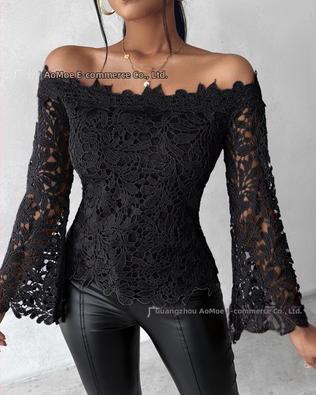 Νέα Άνοιξη 2024 Νέα, Ευρωπαϊκά και Αμερικανικά, Διασυνοριακά, Amazon Aliexpress, Δαντελένια Τοπ, με τις Υψηλές Πωλήσεις