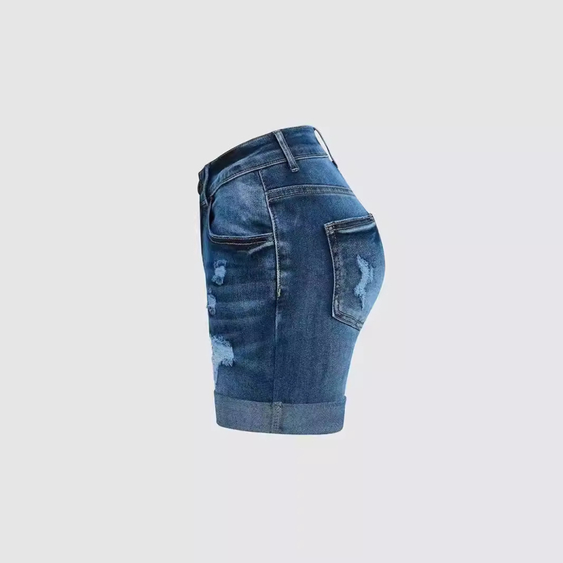 Ευρωπαϊκό και αμερικανικό τζιν γυναικών με ψηλή μέση, άνετο, στενό, αδυνάτισμα, μοντέρνο, ίσιο, casual τζιν σορτς